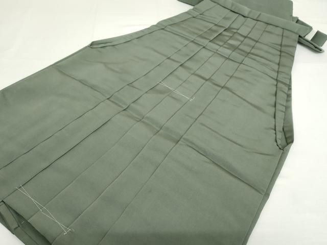 平和屋着物●男性　馬乗り袴　色無地　水浅葱色　正絹　逸品　未使用　AABH3719cs