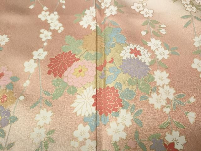 平和屋着物●訪問着　立波花丸文　暈し染め　金彩　正絹　逸品　CABE7119ut 平和屋着物○訪問着 立波花丸文 暈し染め 金彩 正絹 逸品 CABE7119ut