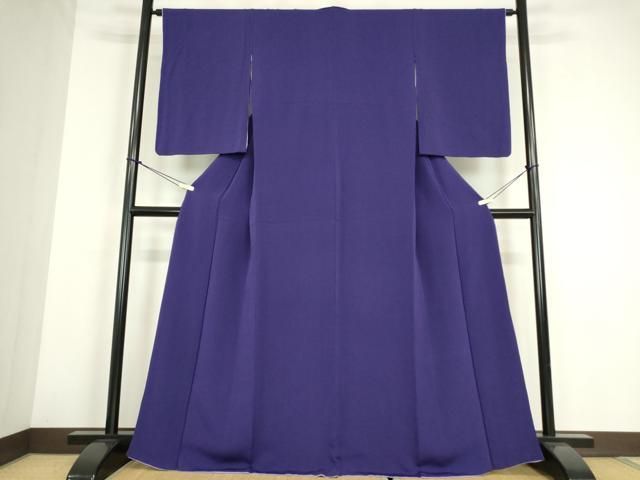 平和屋着物●上質な色無地　ディープロイヤルパープル色　鬼しぼ縮緬　正絹　逸品　DABE4037az メルカリ