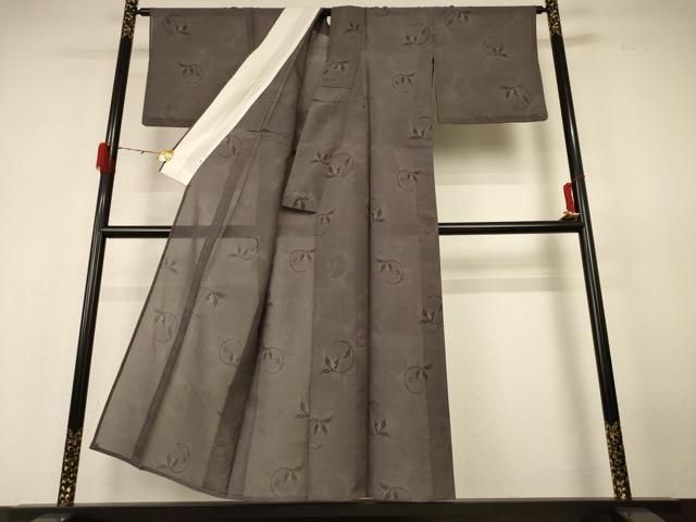 平和屋着物＊夏物 本場大島紬 夏大島 枝葉丸文 正絹 逸品 AABH6413jd