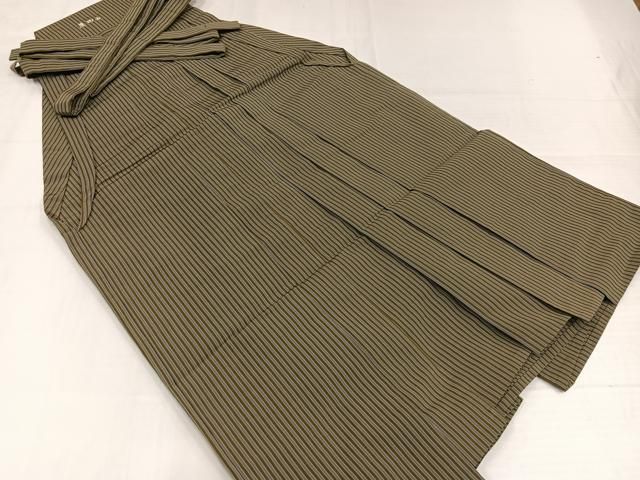 平和屋着物●男性　馬乗り袴　縞　正絹　逸品　AABH5356ph