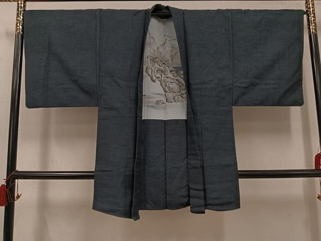 平和屋着物●男性　お召　アンサンブル　120亀甲　正絹　逸品　AABH5377ph 平和屋着物○男性 お召 アンサンブル 120亀甲 正絹 逸品 AABH5377ph
