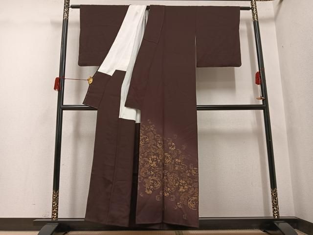 平和屋着物●色留訪問着　作家物　寿光織　初音の調度　暈し染め　金糸　正絹　逸品　AABH5382ph 平和屋着物○色留訪問着 作家物 寿光織 初音の調度 暈し染め 金糸 正絹