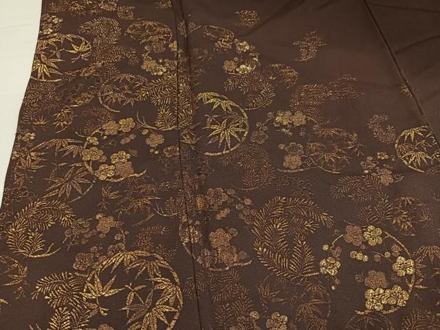 平和屋着物●色留訪問着　作家物　寿光織　初音の調度　暈し染め　金糸　正絹　逸品　AABH5382ph 平和屋着物○色留訪問着 作家物 寿光織 初音の調度 暈し染め 金糸 正絹