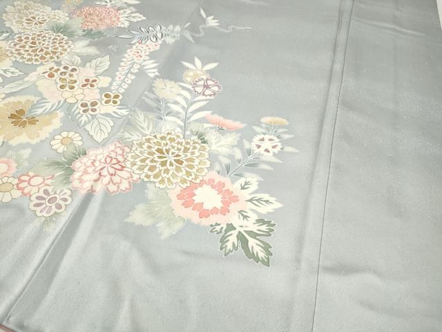 平和屋着物●訪問着　駒刺繍　草花尽くし　金彩　正絹　逸品　CABE7158ut 平和屋着物○訪問着 駒刺繍 草花尽くし 金彩 正絹 逸品 CABE7158ut