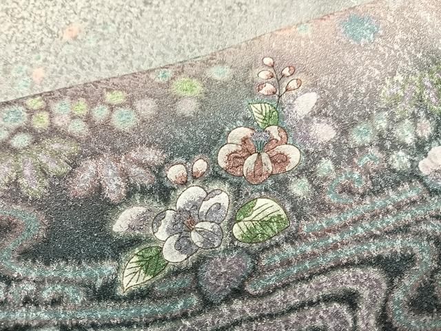 平和屋着物●訪問着　絞り　辻が花　暈し染め　銀通し地　正絹　逸品　未使用　AABH6833ph 平和屋着物○訪問着 絞り 辻が花 暈し染め 銀通し地 正絹 逸品 未使用
