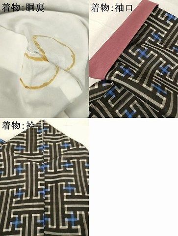 平和屋着物●本場大島紬　龍郷絣　秋名バラ　アンサンブル　正絹　逸品　AABH7052ck 平和屋着物○本場大島紬 龍郷絣 秋名バラ アンサンブル 正絹 逸品