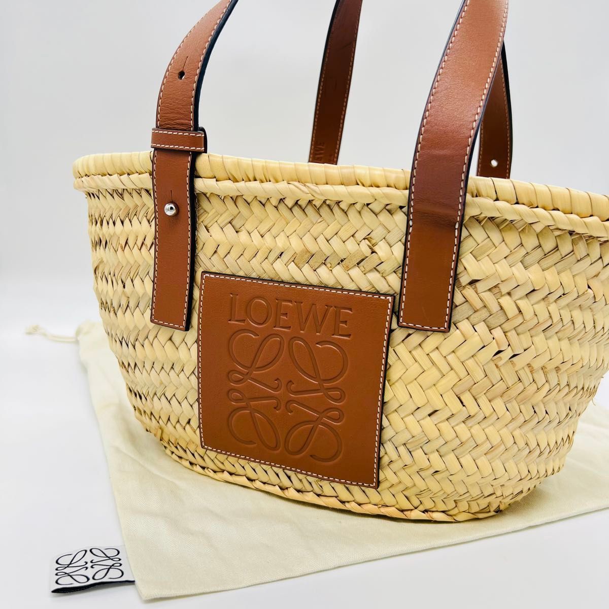 LOEWE ロエベ スモール バケット かご ハンドバッグ ブラウン ベージュ 