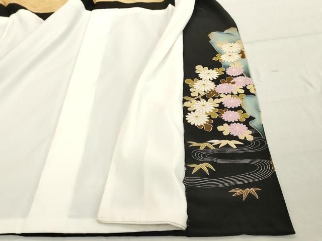 平和屋着物＊夏物　黒留袖　絽　流水花鳥文　AABF2811jd 平和屋着物＊夏物 黒留袖 絽 流水花鳥文 AABF2811jdの通販 by 平和屋