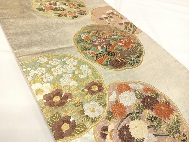 平和屋着物◎六通柄袋帯　唐織　鳳凰花文　金糸　正絹　逸品　AABH0391yx 平和屋着物◎六通柄袋帯 唐織 鳳凰花文 金糸 正絹 逸品 AABH0391yx