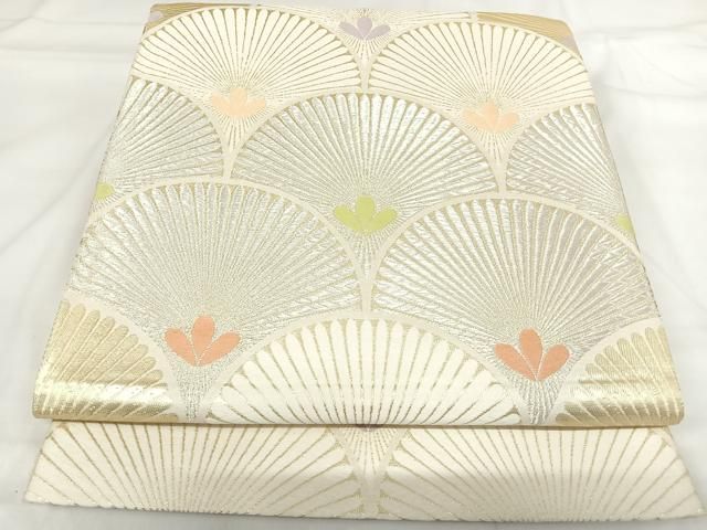 平和屋着物◎六通柄袋帯　唐織　青海波　金銀糸　正絹　逸品　AABI0847yx 平和屋着物◎六通柄袋帯 唐織 青海波 金銀糸 正絹 逸品 AABI0847yxの