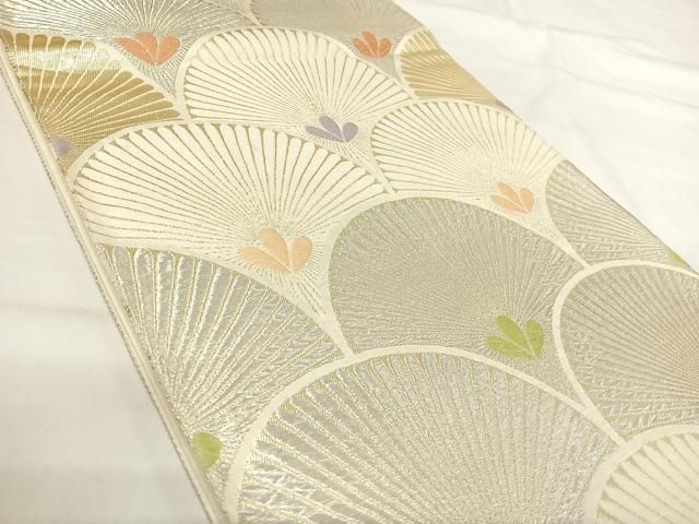 平和屋着物◎六通柄袋帯　唐織　青海波　金銀糸　正絹　逸品　AABI0847yx 平和屋着物◎六通柄袋帯 唐織 青海波 金銀糸 正絹 逸品 AABI0847yxの