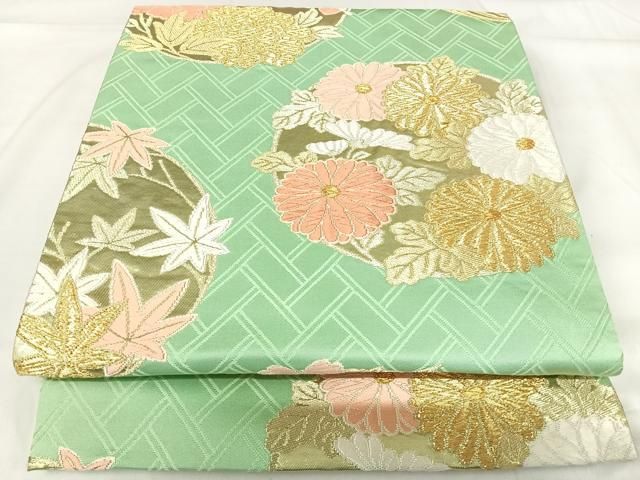 平和屋着物◎全通柄袋帯　唐織　花丸文　正絹　逸品　AABI1049yx 平和屋着物◎全通柄袋帯 唐織 花丸文 正絹 逸品 AABI1049yx 【公式通販】
