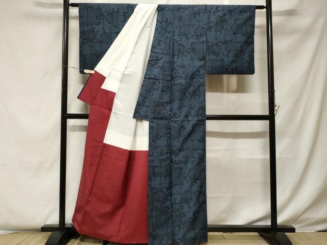 平和屋着物■上質な紬　花唐草文　正絹　逸品　CABF4191ev 平和屋着物□上質な紬 花唐草文 正絹 逸品 CABF4191ev - メルカリ