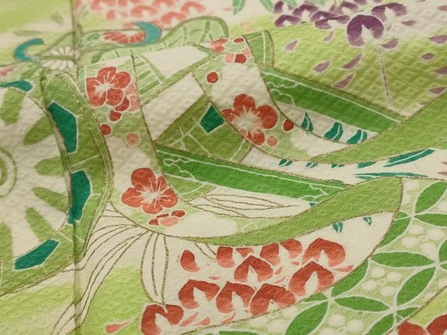平和屋着物■訪問着　御所車花文　金彩　正絹　逸品　AABI0274st 平和屋着物□訪問着 枝花文 金彩 正絹 逸品 AABI7483br - メルカリ