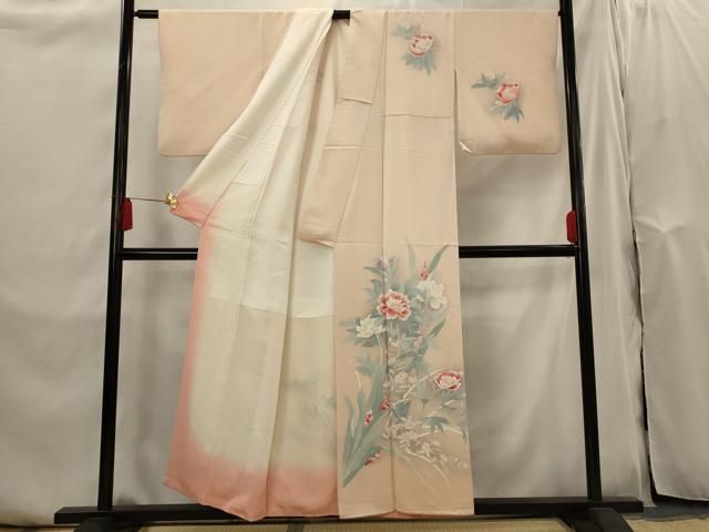 平和屋着物■訪問着　刺繍　草花文　暈し染め　正絹　逸品　AABI0309st 平和屋着物□訪問着 刺繍 草花文 暈し染め 正絹 逸品 AABI0309st