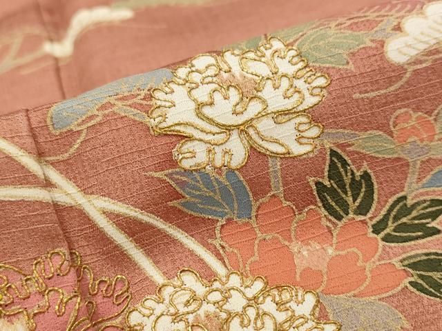 平和屋着物●訪問着　駒刺繍　飾花文　暈し染め　金彩　正絹　逸品　AABF1815ck 平和屋着物○訪問着 駒刺繍 飾花文 暈し染め 金彩 正絹 逸品