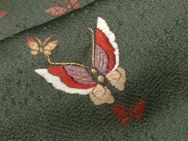 平和屋着物■訪問着　刺繍　舞蝶文　金糸　正絹　逸品　CABF4201ev 平和屋着物□訪問着 刺繍 舞蝶文 金糸 正絹 逸品 CABF4201ev - メルカリ