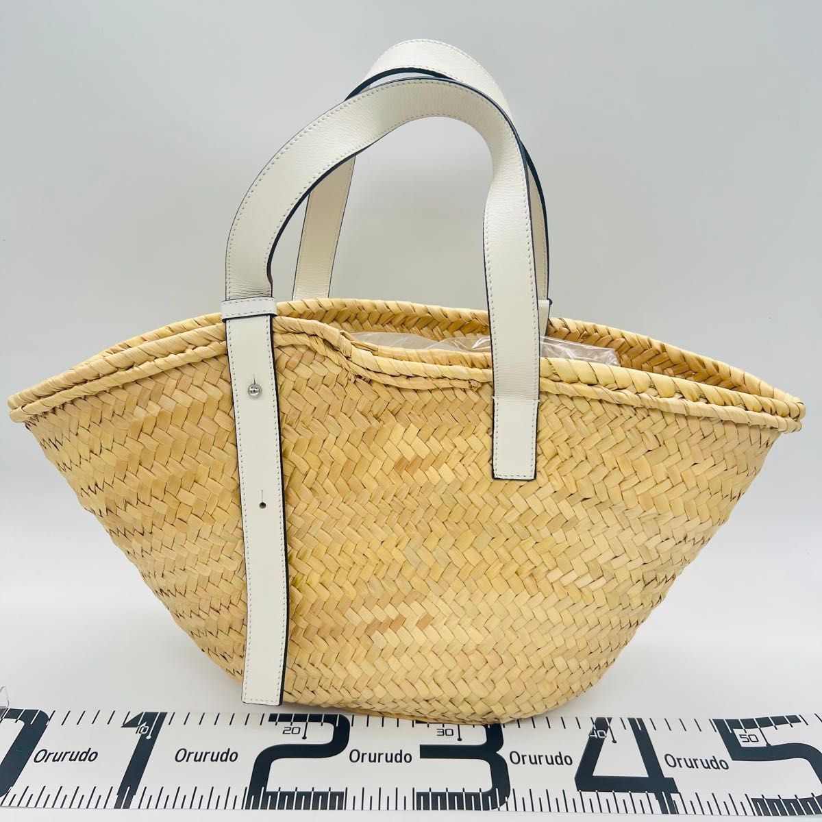 LOEWE ロエベ アナグラム かごバッグ ハンドバッグ ベージュ ホワイト 