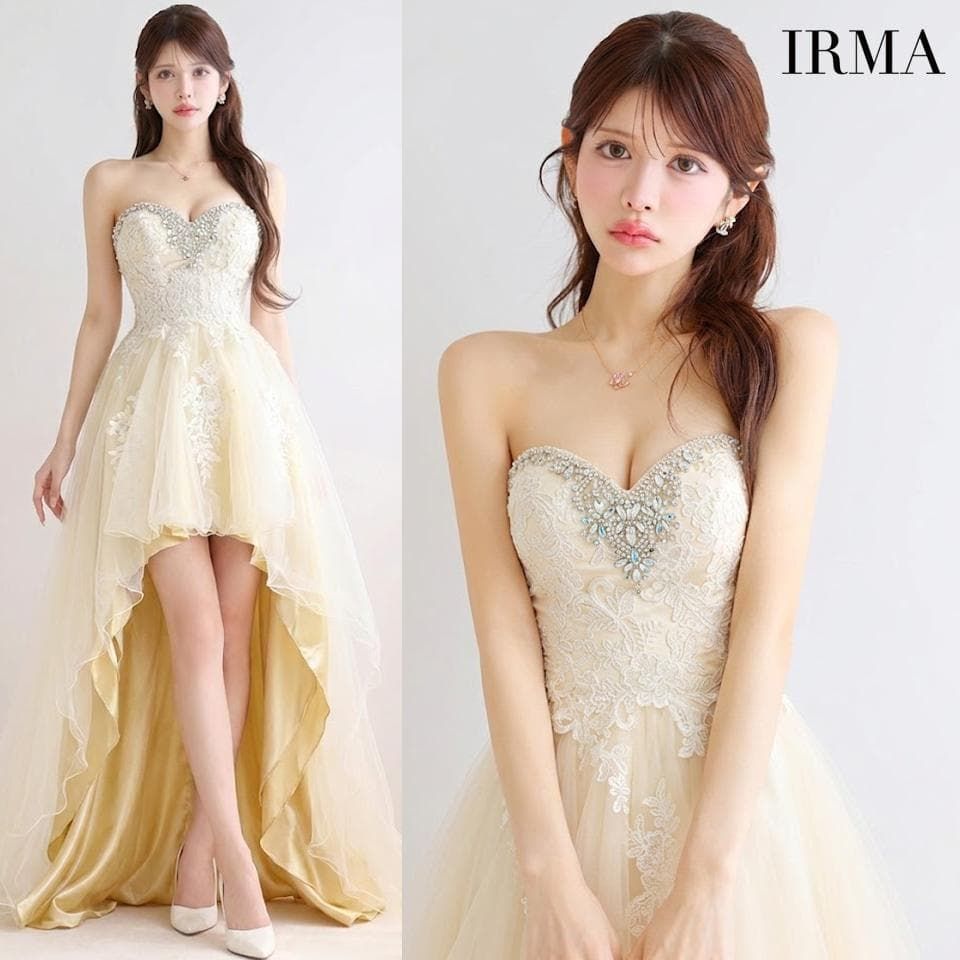 IRMA / イルマ】ショートインロングドレス イエロー 71062 キャバ