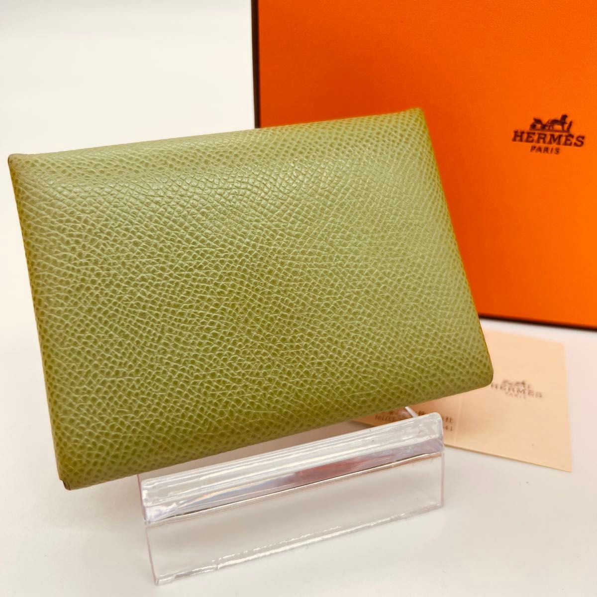 HERMES エルメス カルヴィ デュオ コインケース カードケース グリーン 