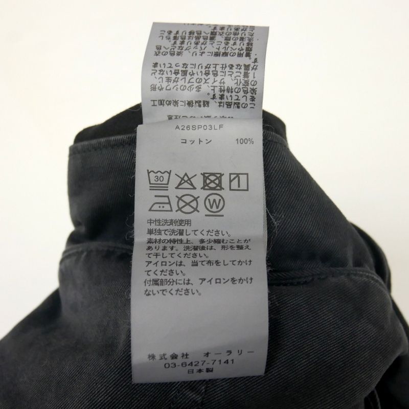 AURALEE オーラリー 国内正規 26SS GARMENT-DYED FINX LIGHT CHINO