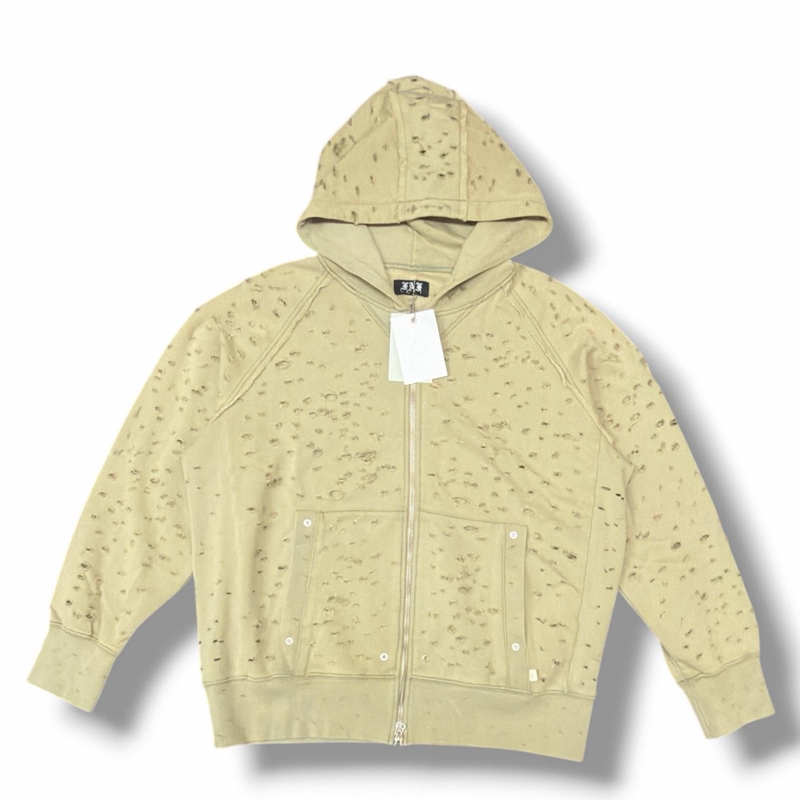 参考上代33000円 未使用 FAF(Fake As Flowers) 25SS Damaged Zip Up 