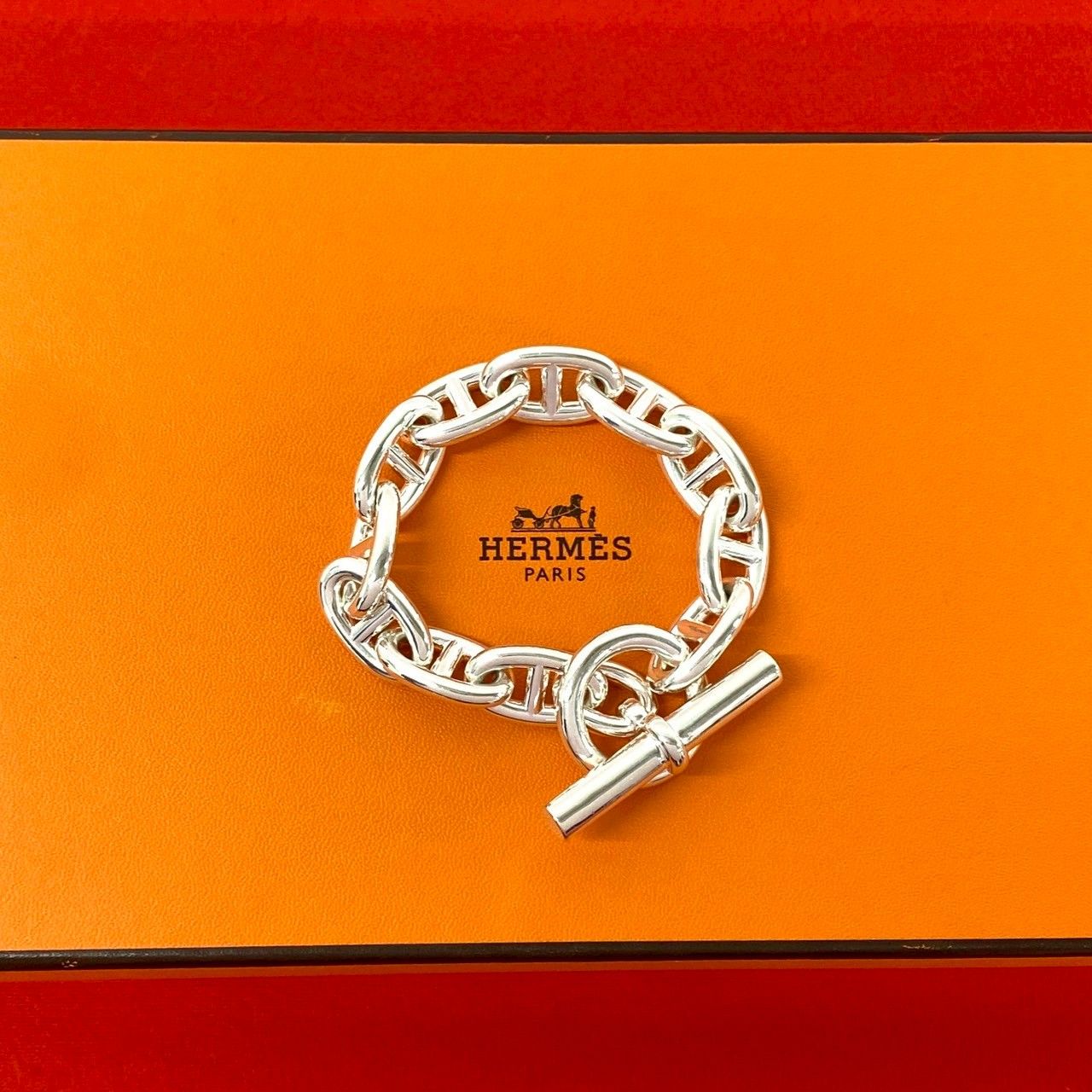極 美品 HERMES エルメス シェーヌダンクル TGM 11コマ シルバー925 