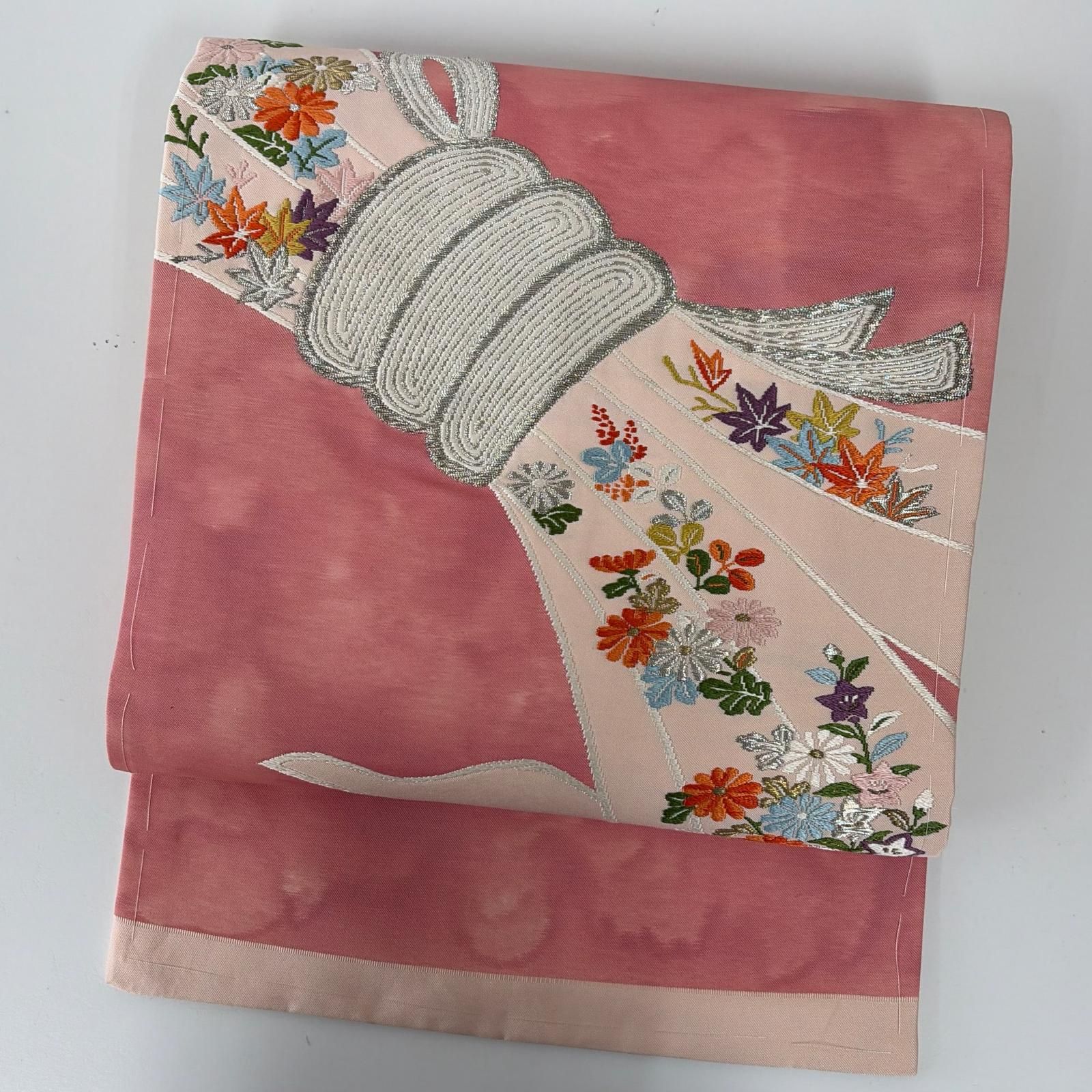 名古屋帯 正絹 唐織 熨斗目 美しい花 九寸 MA-5997 - メルカリ