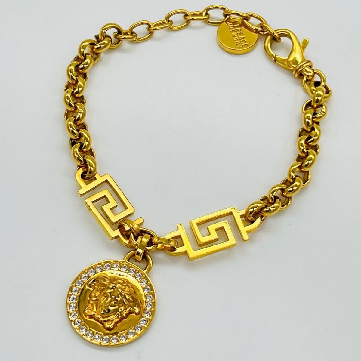 Versace ヴェルサーチ メドューサ ラインストーン 喜平 ブレスレット