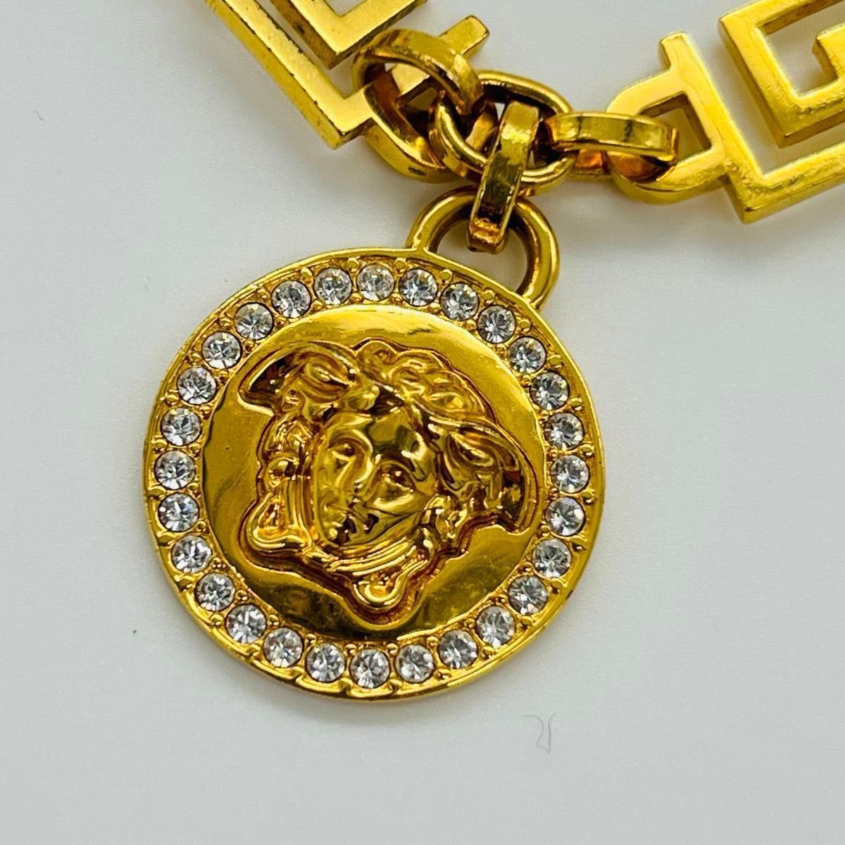 Versace ヴェルサーチ メドューサ ラインストーン 喜平 ブレスレット