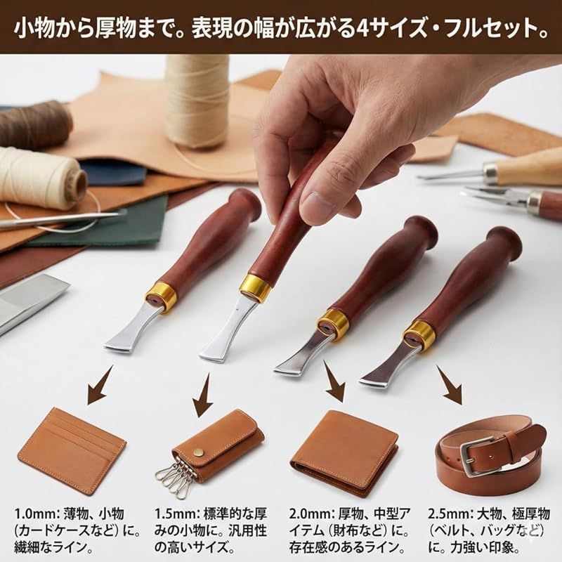 新品】 JUSTVEL レザークラフト 工具 革 工具セット 【革の表情が 