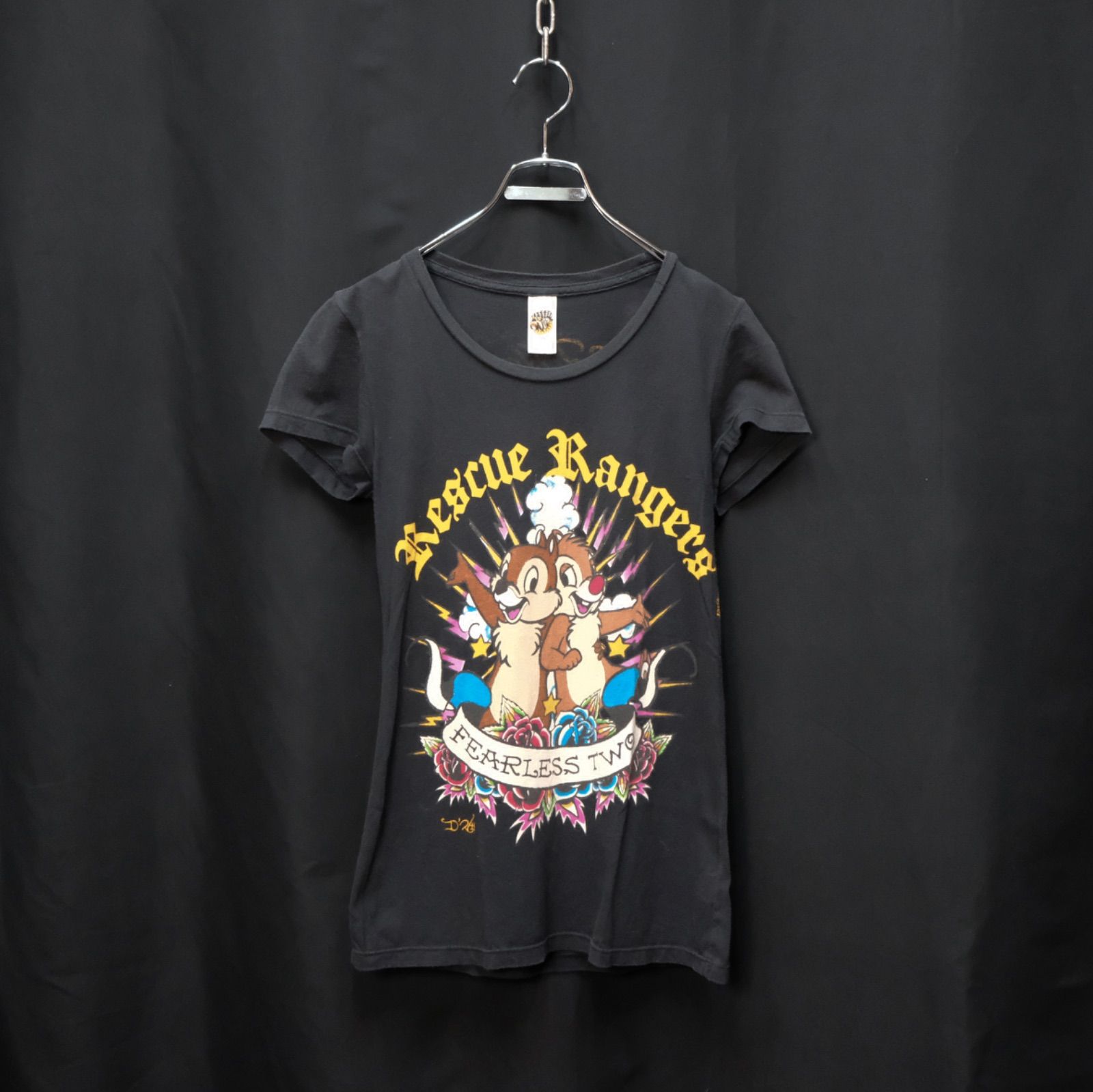 USA製 Disney × Ed Hardy by Christian Audigier チップとデール 半袖T 