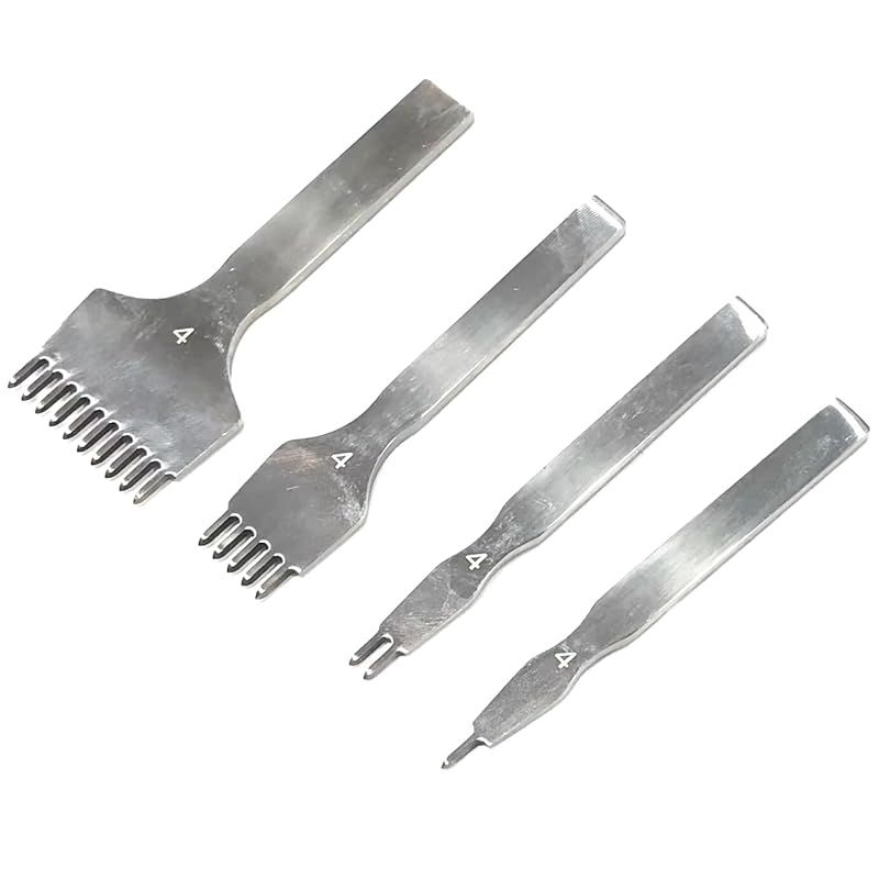 【新品】 オーディオファン 菱目打ち 高速度鋼 レザークラフト 工具 (4.0mm) 4本 1