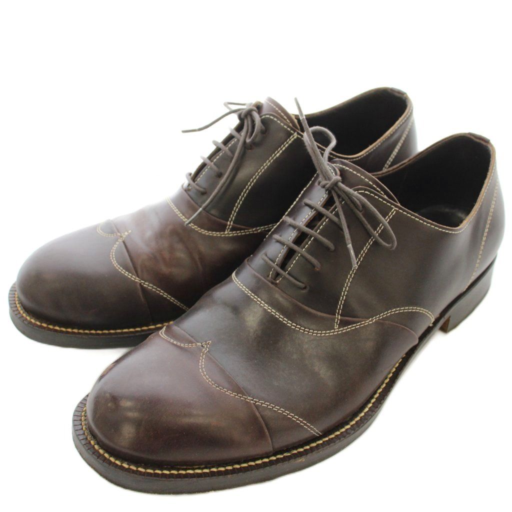 コムデギャルソンオム COMME des GARCONS HOMME ビジネスシューズ ウイングチップ レザー 革靴 26.5cm 茶 ブラウン /G