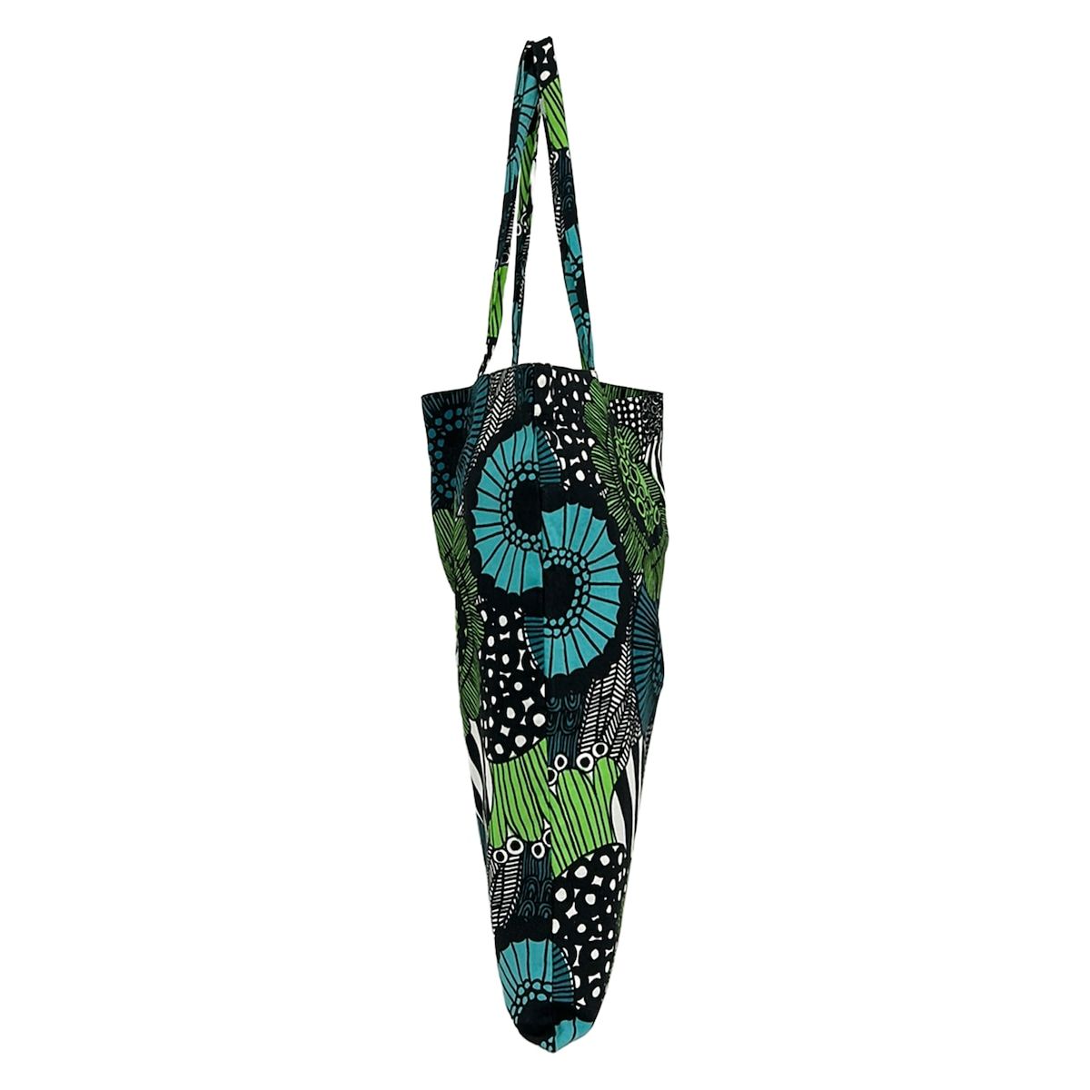 marimekko(マリメッコ) トートバッグ 黒×グリーン×マルチ 花柄 