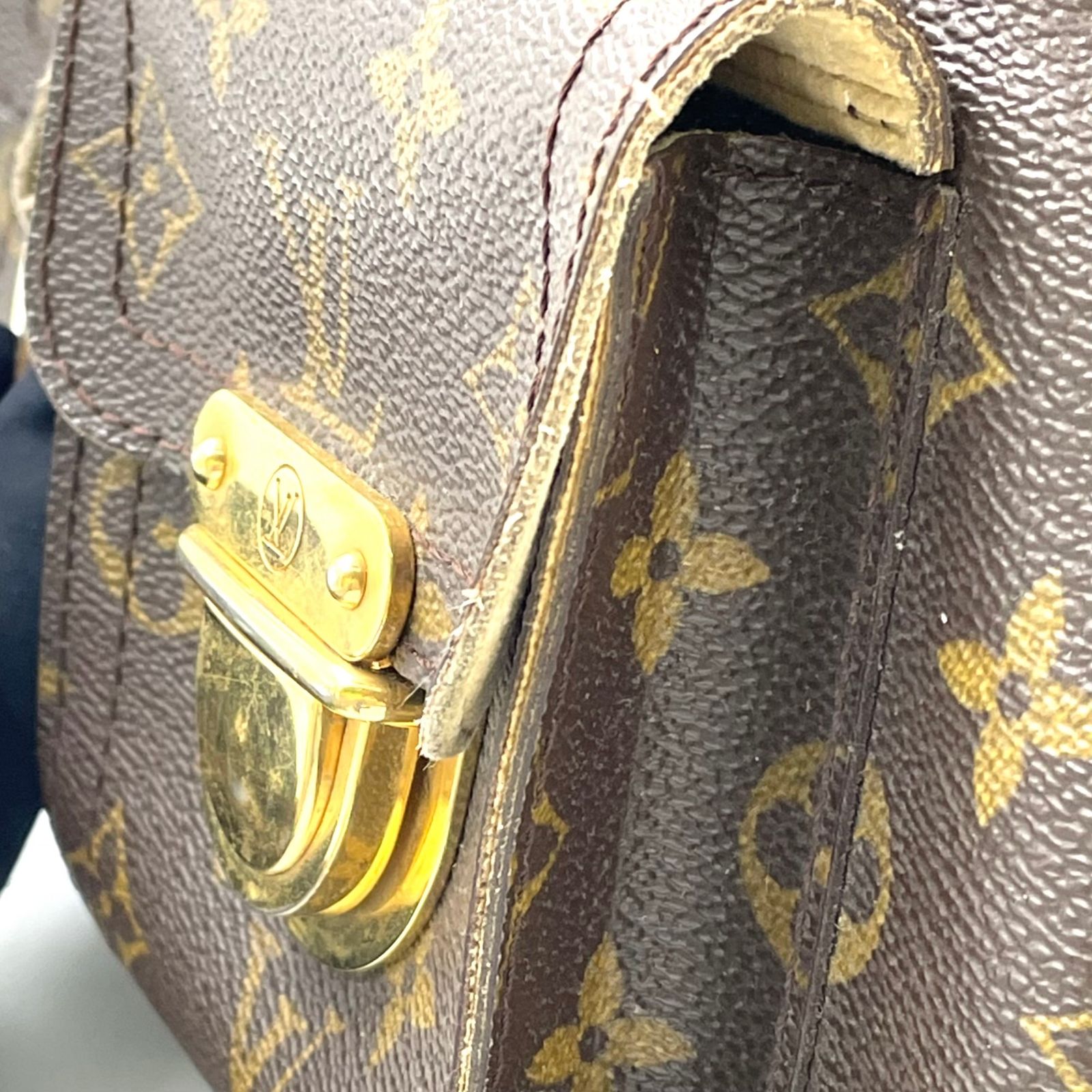 LOUIS VUITTON ハドソンGM モノグラム モノグラム レザー×PVC ブラウン 