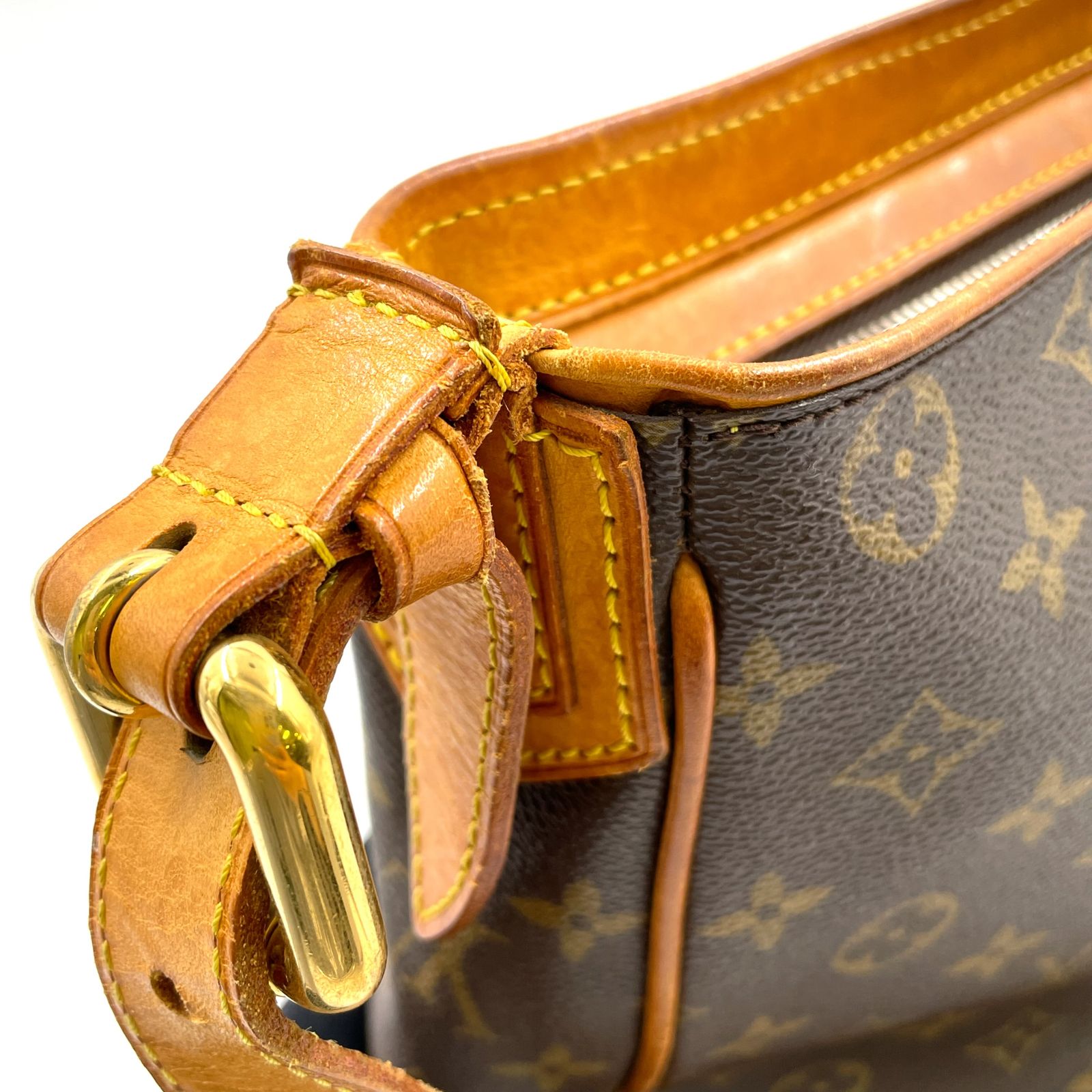 LOUIS VUITTON ハドソンGM モノグラム モノグラム レザー×PVC ブラウン 