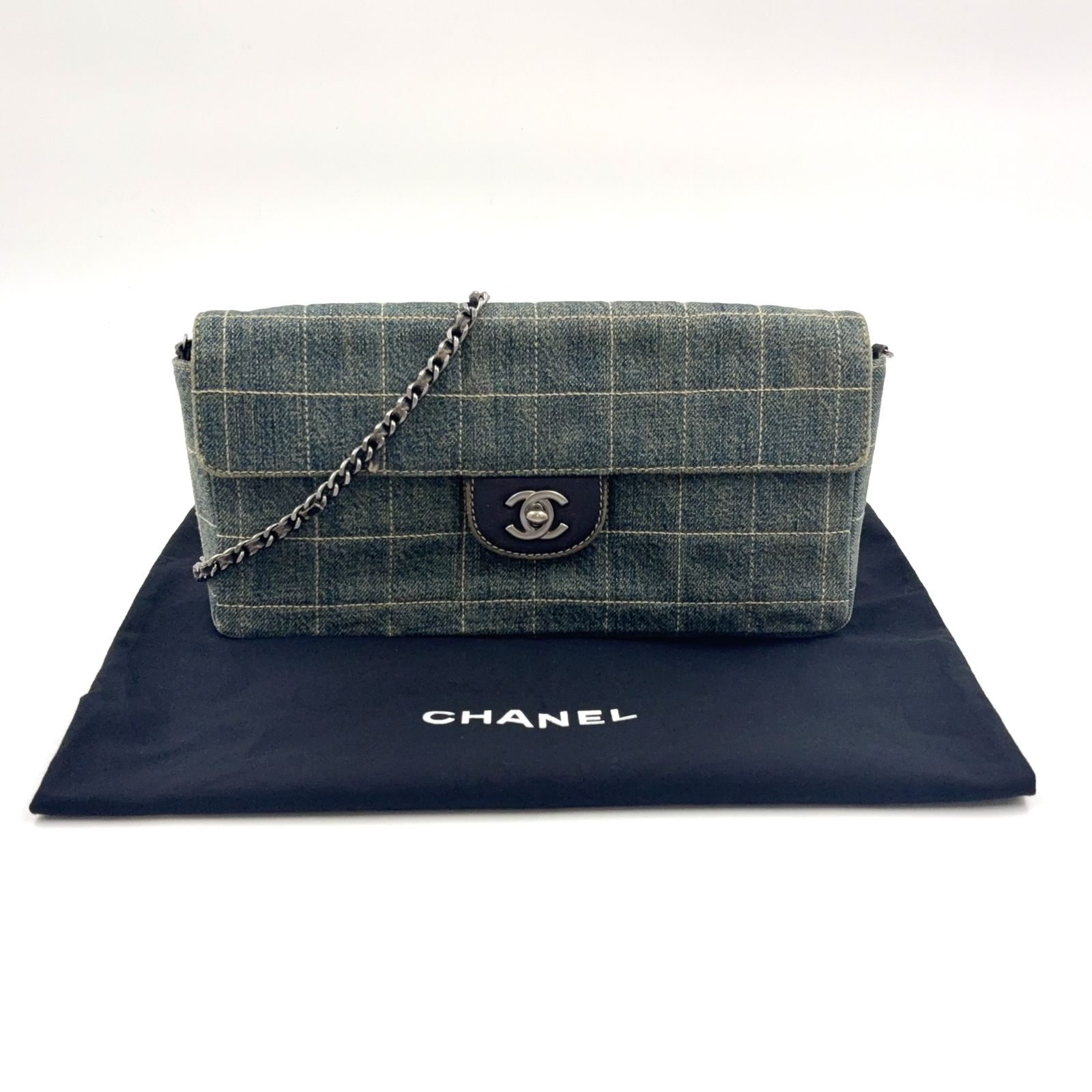 限定価格】CHANEL チョコバー 6番台 チェーンショルダーバッグ デニム