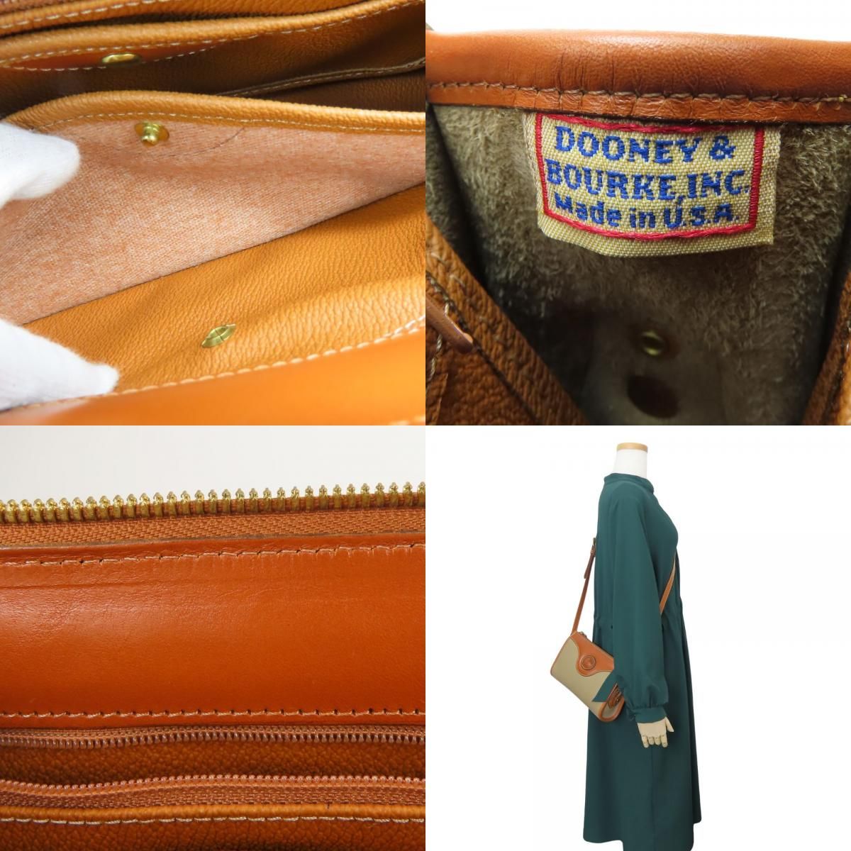 【中古】 ドゥーニー＆バーク ショルダーバッグ レザー カーキ ブラウン 2WAY 斜め掛け レディース 女性 DOONEY &amp; BOURKE 中古】 ドゥーニー＆バーク ショルダーバッグ レザー カーキ ブラウン