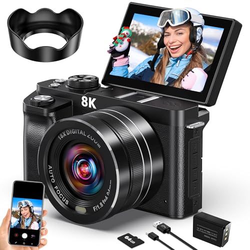 ビデオカメラ 8K 64MP WIFI機能 18Xデジタルズーム Amazon | ビデオカメラ 8K HDMI出力WIFI機能6400万画素18倍