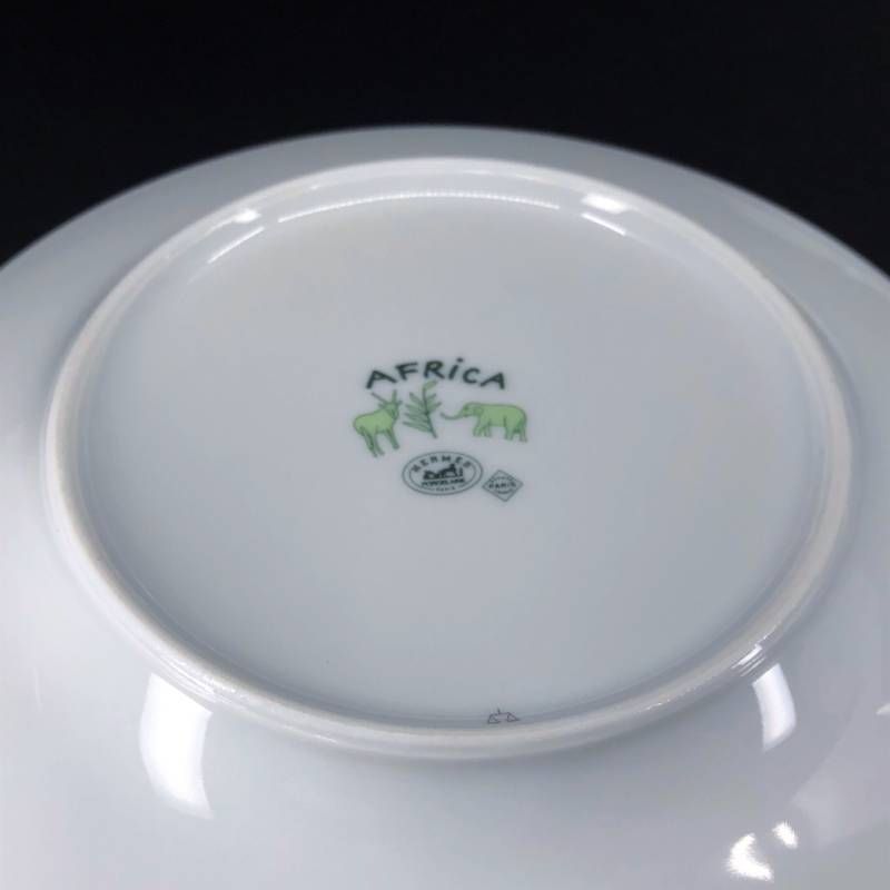 美品・箱付き】HERMES エルメス／アフリカ グリーン ペア プレート 皿