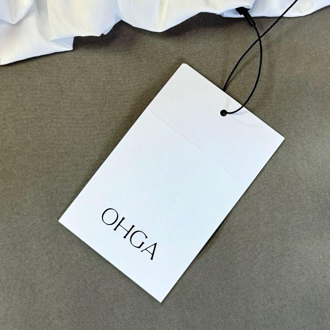 OHGA オーガ 2025年モデル LANTAN ランタンブラウス ボウタイリボン 白