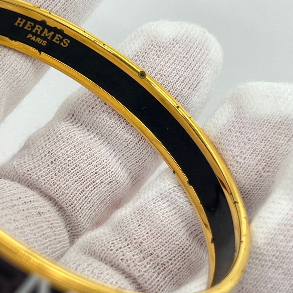 エルメス バングル エマイユ 腕周り約20cm ブレスレット ゴールド