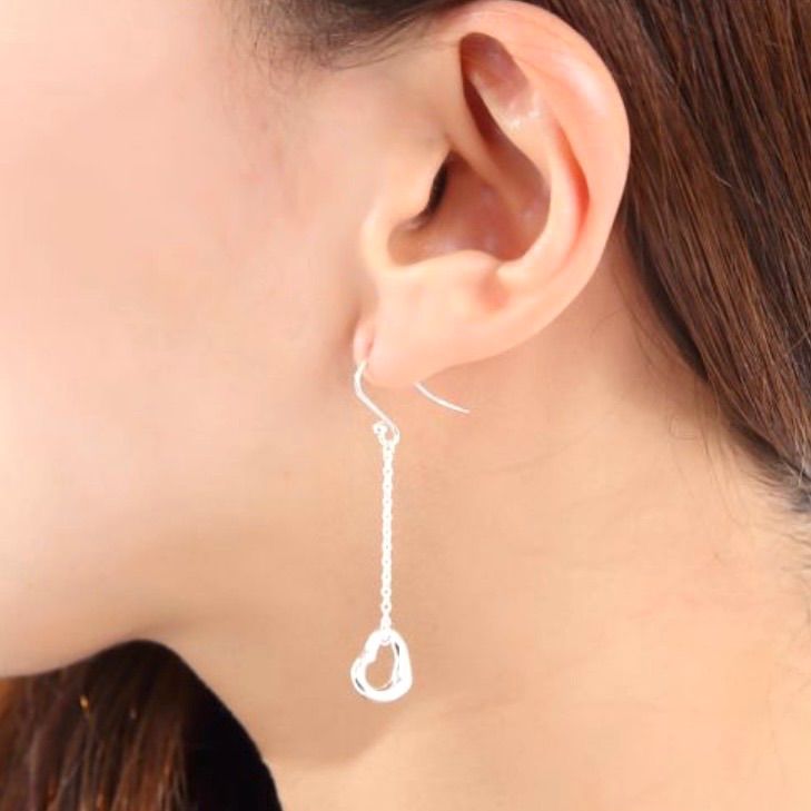 極美品✨Tiffanyティファニーオープンハートドロップピアスシルバー