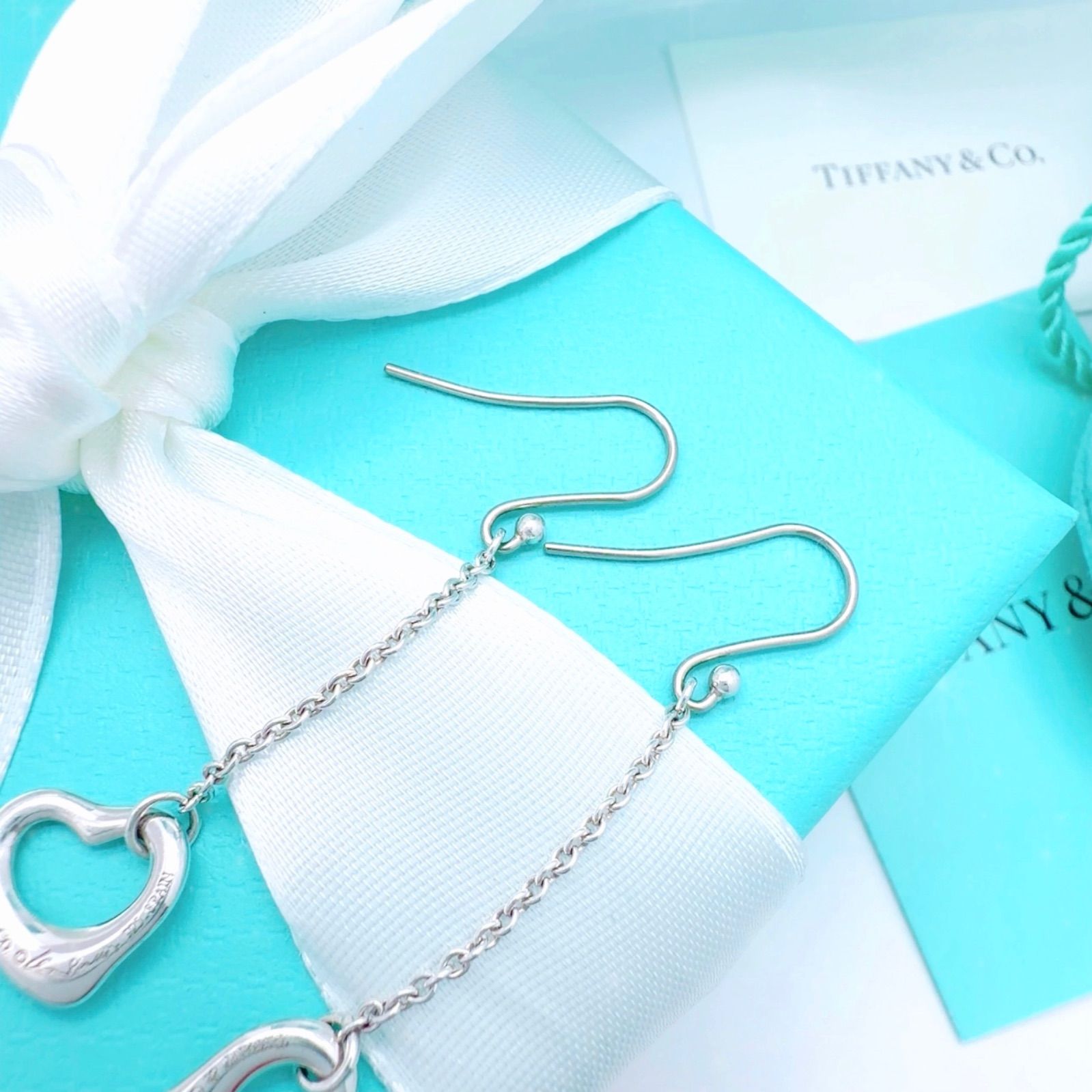 極美品✨Tiffanyティファニーオープンハートドロップピアスシルバー
