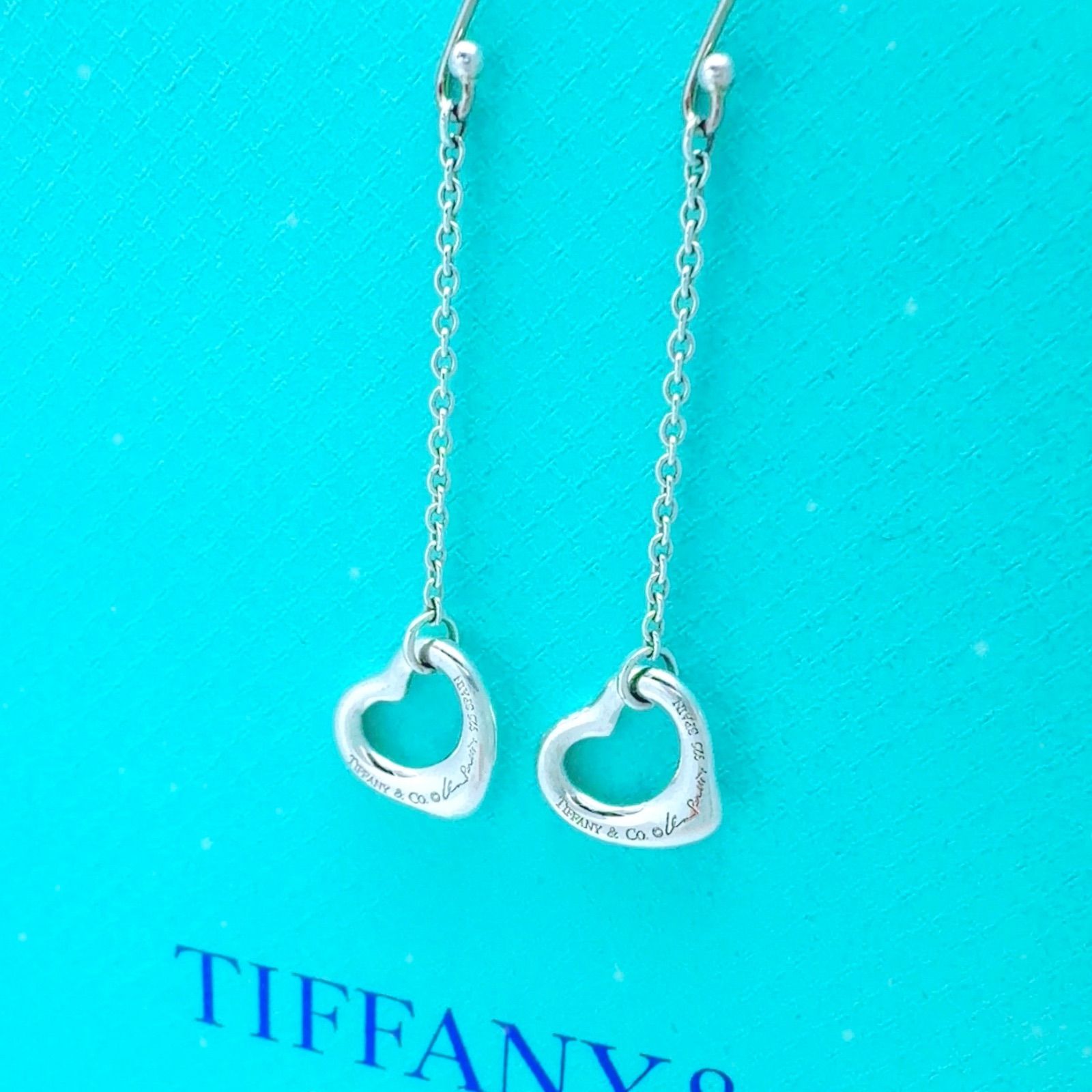 極美品✨Tiffanyティファニーオープンハートドロップピアスシルバー