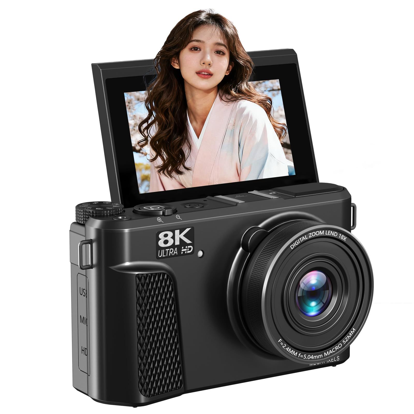 tam様限定　箱付美品デジカメ6K録画スマホ転送デジタルカメラ AiMike 8K WIFI転送機能 デジタルカメラ スマホに送れる デジカメ 8800