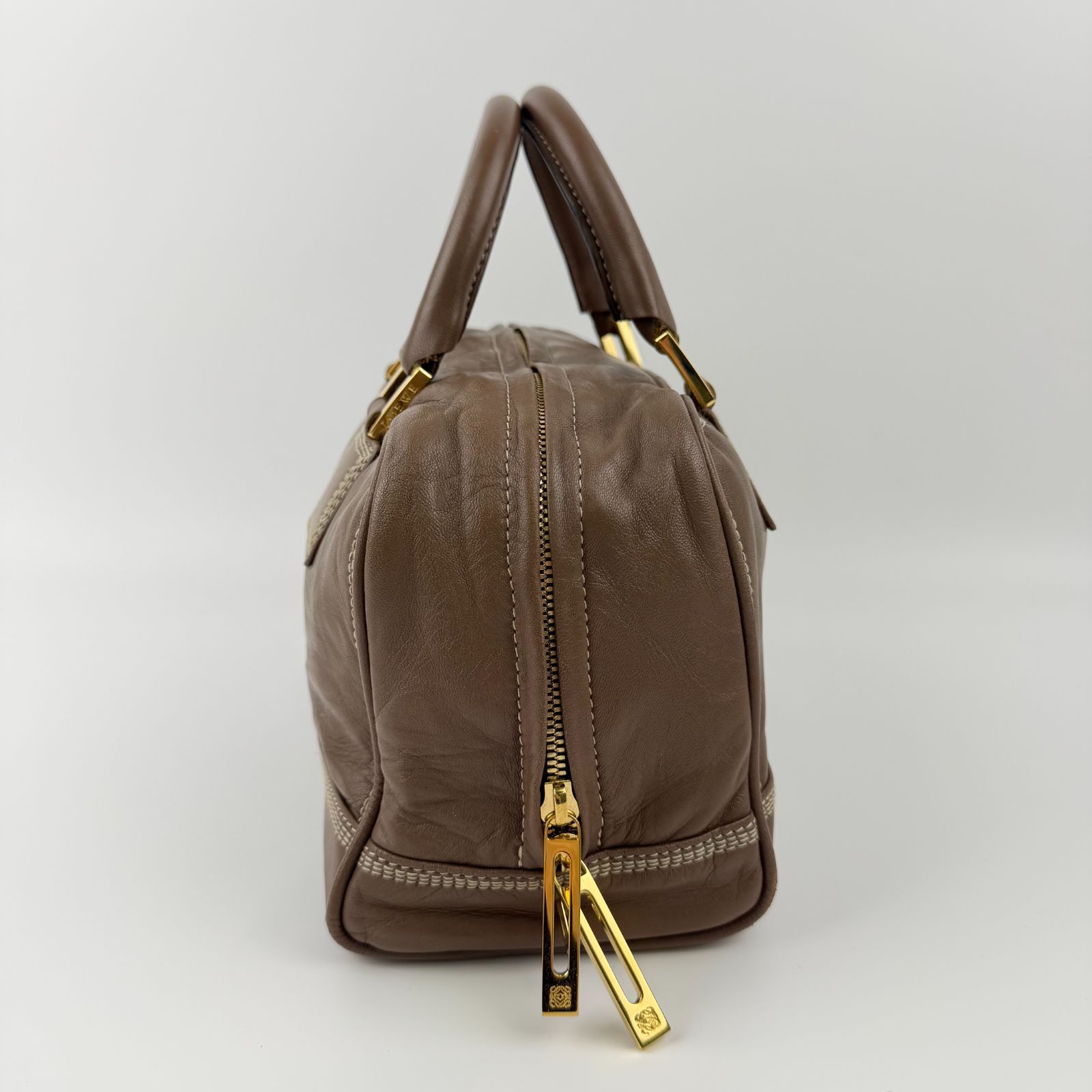 LOEWE ハンドバッグ アマソナ アナグラム ヴィンテージ スエード 