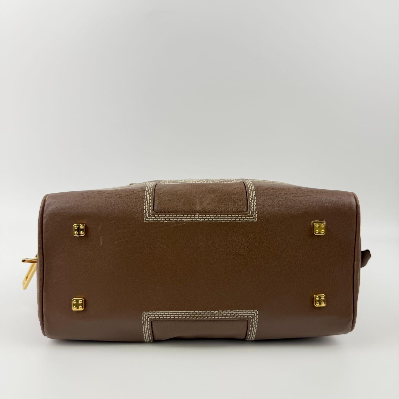 LOEWE ハンドバッグ アマソナ アナグラム ヴィンテージ スエード 